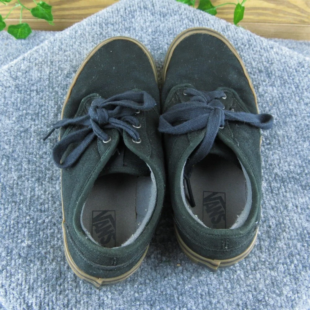 VANS Boys Sneaker Shoes Athletic Black Fabric Lace Up Size Y 4.5‎ Medium